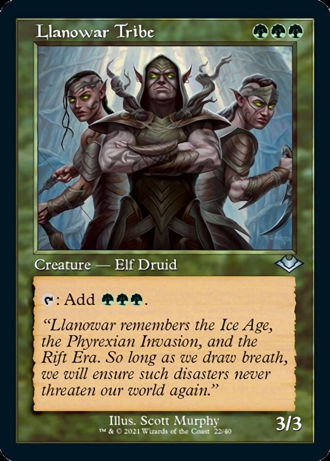 Llanowar Tribe (Retro Foil Etched) [Modern Horizons] | L.A. Mood Comics and Games