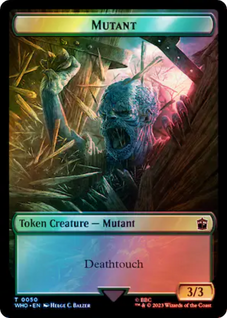 Alien Rhino // Mutant Double-Sided Token (Surge Foil) [Doctor Who Tokens] | L.A. Mood Comics and Games