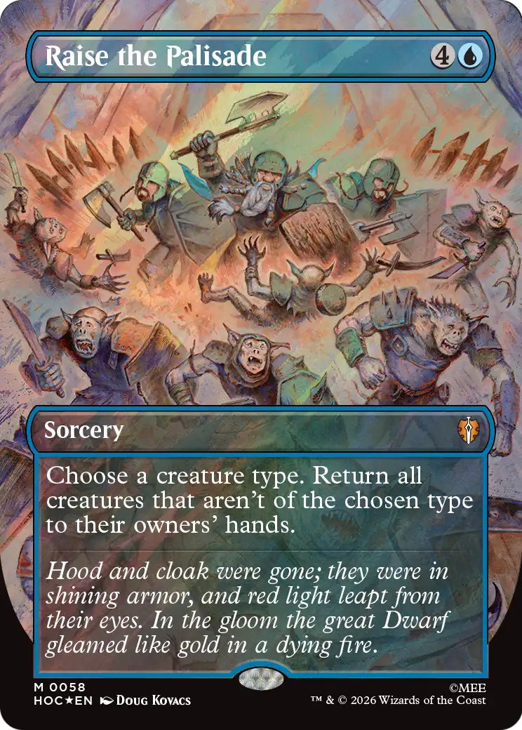 Raise the Palisade (Borderless) (Surge Foil) [The Hobbit: Eternal-Legal] | L.A. Mood Comics and Games
