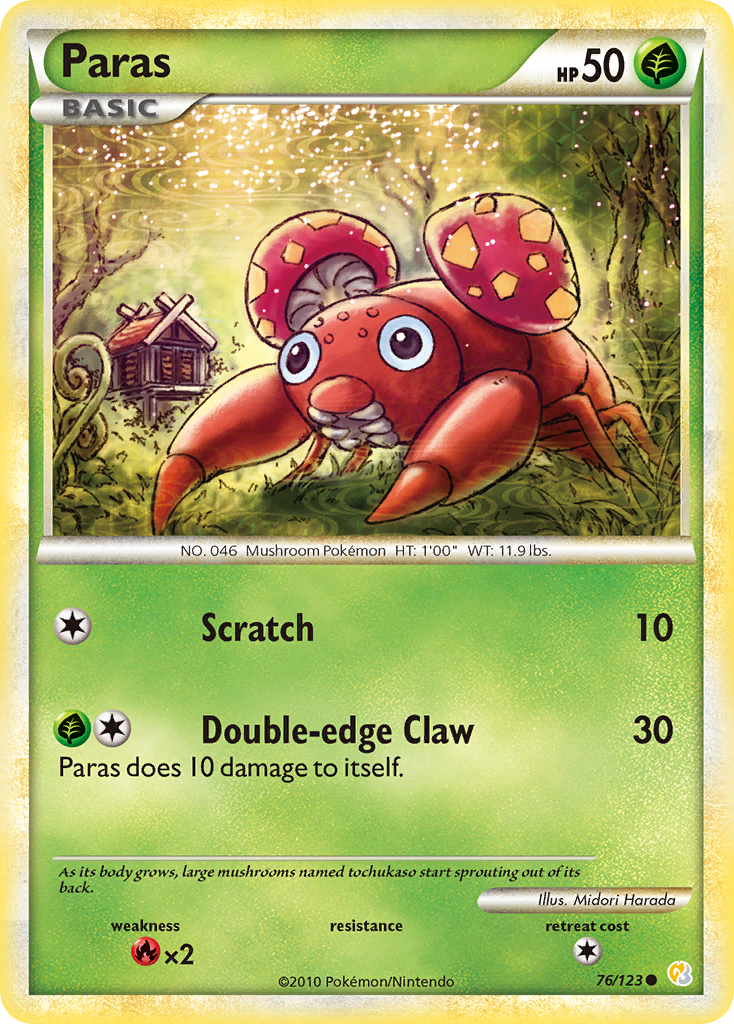 Paras (76/123) [HeartGold & SoulSilver: Base Set] | L.A. Mood Comics and Games
