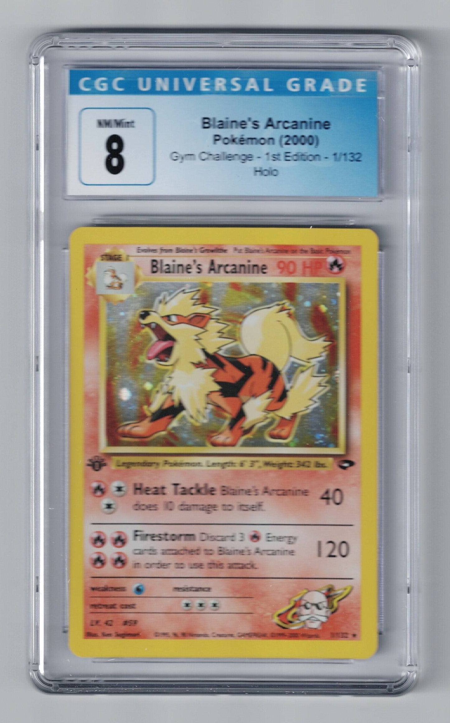Blaine's Arcanine 1/132 Gym Challenge 1st Edition CGC 8.0 L.A. Mood Comics and Games Blaine's Arcanine 1/132 Gym Challenge 1st Edition CGC 8.0 L.A. Mood Comics and Games