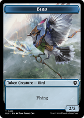 Bird (011) // Fish Double-Sided Token [Bloomburrow Commander Tokens] | L.A. Mood Comics and Games