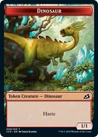 Dinosaur // Human Soldier (005) Double-Sided Token [Ikoria: Lair of Behemoths Tokens] | L.A. Mood Comics and Games