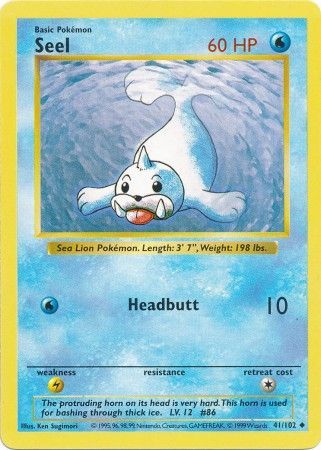 Seel (41/102) [Base Set Shadowless Unlimited] | L.A. Mood Comics and Games