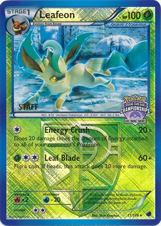 Leafeon (11/116) (States Championship Promo Staff) [Black & White: Plasma Freeze] | L.A. Mood Comics and Games