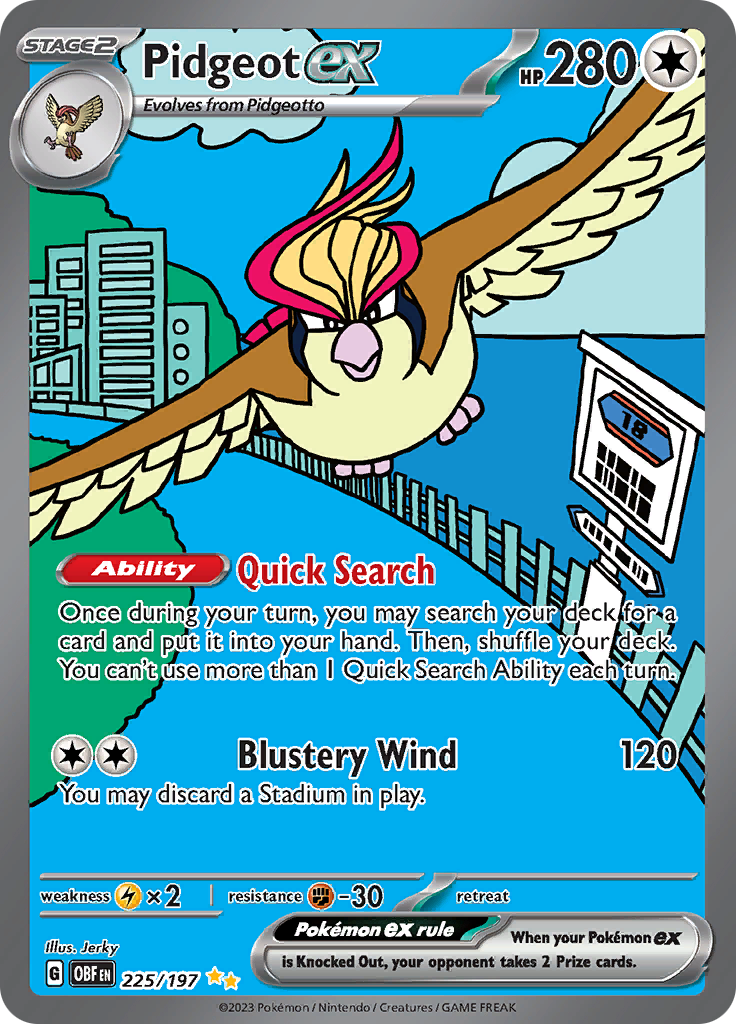 Pidgeot ex (225/197) [Scarlet & Violet: Obsidian Flames] | L.A. Mood Comics and Games