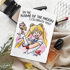 "Name of the Moon" Cosmic Guardian Girl Birthday Card | L.A. Mood Comics and Games