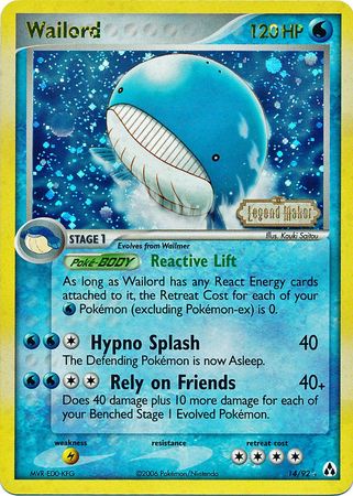 Wailord (14/92) (Stamped) [EX: Legend Maker] | L.A. Mood Comics and Games