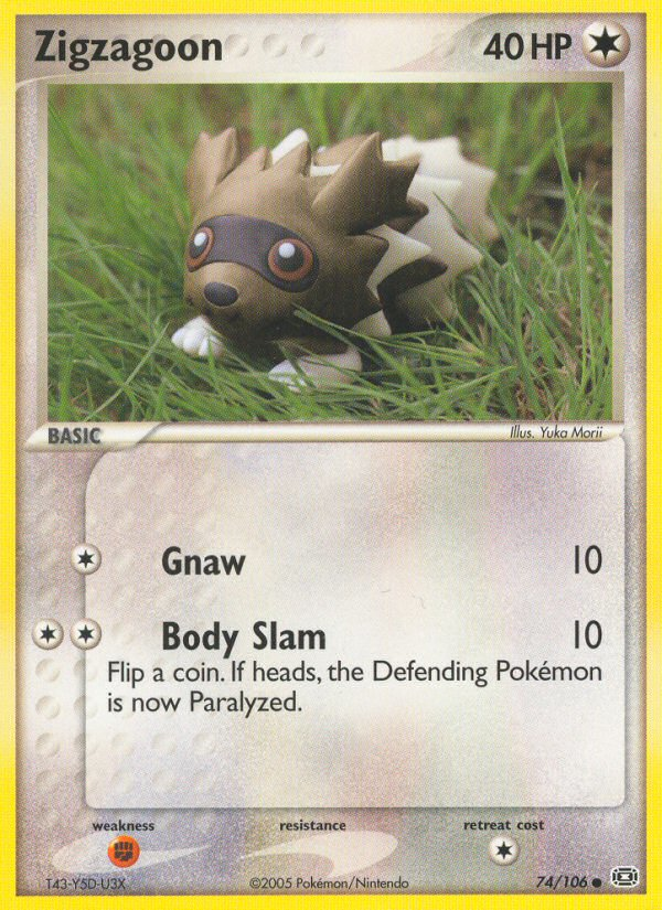 Zigzagoon (74/106) [EX: Emerald] | L.A. Mood Comics and Games