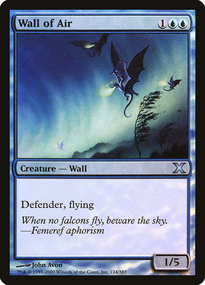 Wall of Air (Premium Foil) [Tenth Edition] | L.A. Mood Comics and Games