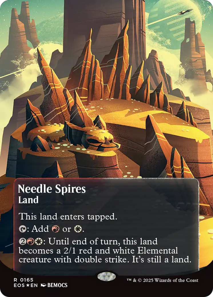 Needle Spires (0165) (Borderless) (Galaxy Foil) [Edge of Eternities: Stellar Sights] | L.A. Mood Comics and Games