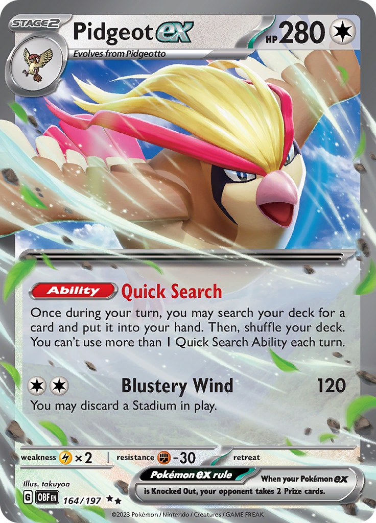 Pidgeot ex (164/197) [Scarlet & Violet: Obsidian Flames] | L.A. Mood Comics and Games