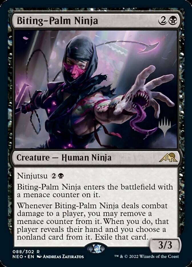Biting-Palm Ninja (Promo Pack) [Kamigawa: Neon Dynasty Promos] | L.A. Mood Comics and Games