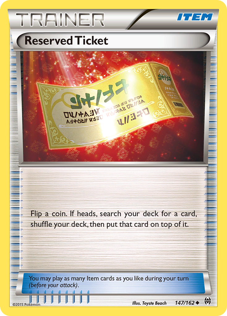 Reserved Ticket (147/162) [XY: BREAKthrough] | L.A. Mood Comics and Games