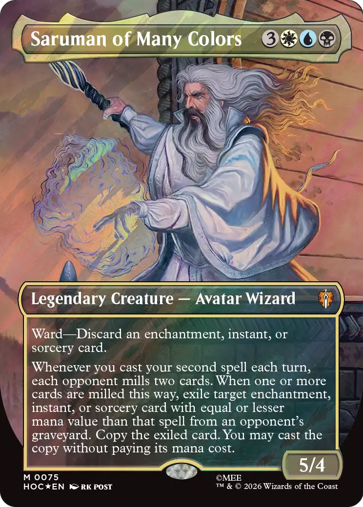 Saruman of Many Colors (Borderless) (Surge Foil) [The Hobbit: Eternal-Legal] | L.A. Mood Comics and Games