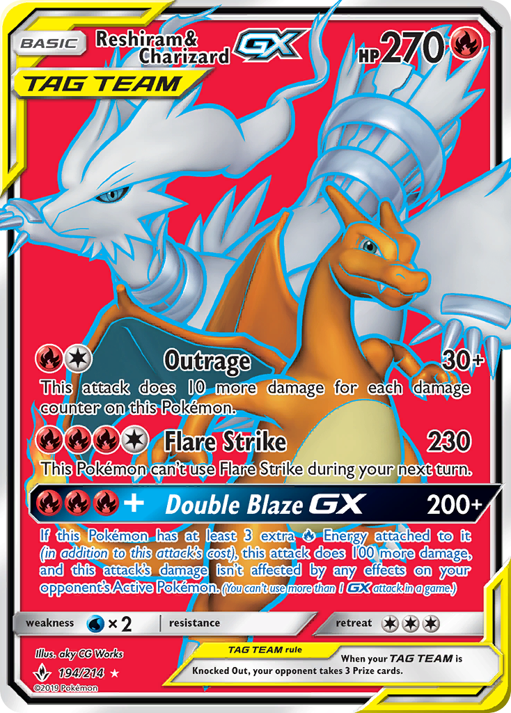 Reshiram & Charizard GX (194/214) [Sun & Moon: Unbroken Bonds] | L.A. Mood Comics and Games