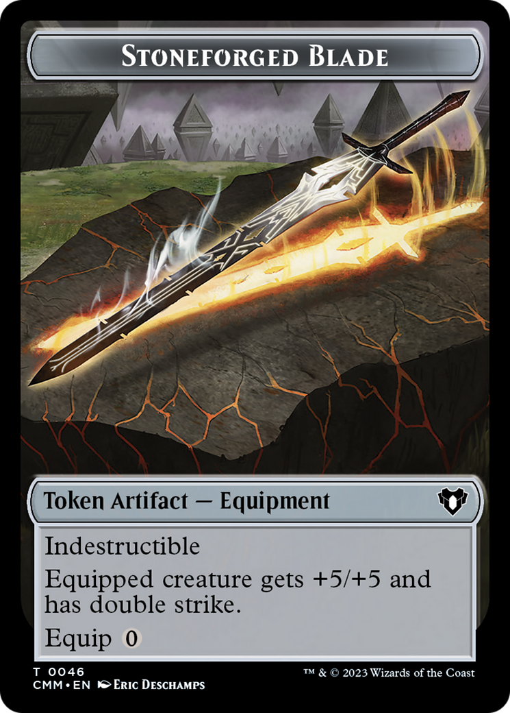 Saproling // Stoneforged Blade Double-Sided Token [Commander Masters Tokens] | L.A. Mood Comics and Games