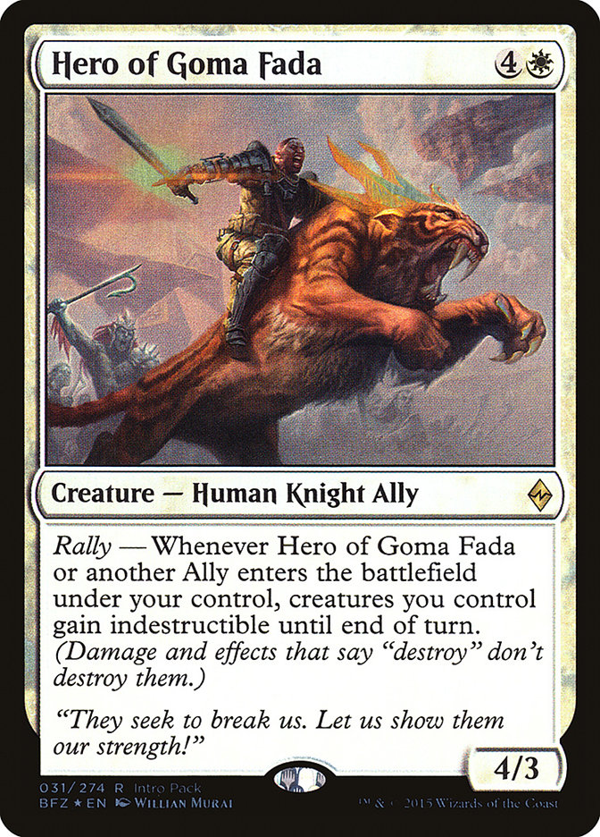 Hero of Goma Fada (Intro Pack) [Battle for Zendikar Promos] | L.A. Mood Comics and Games