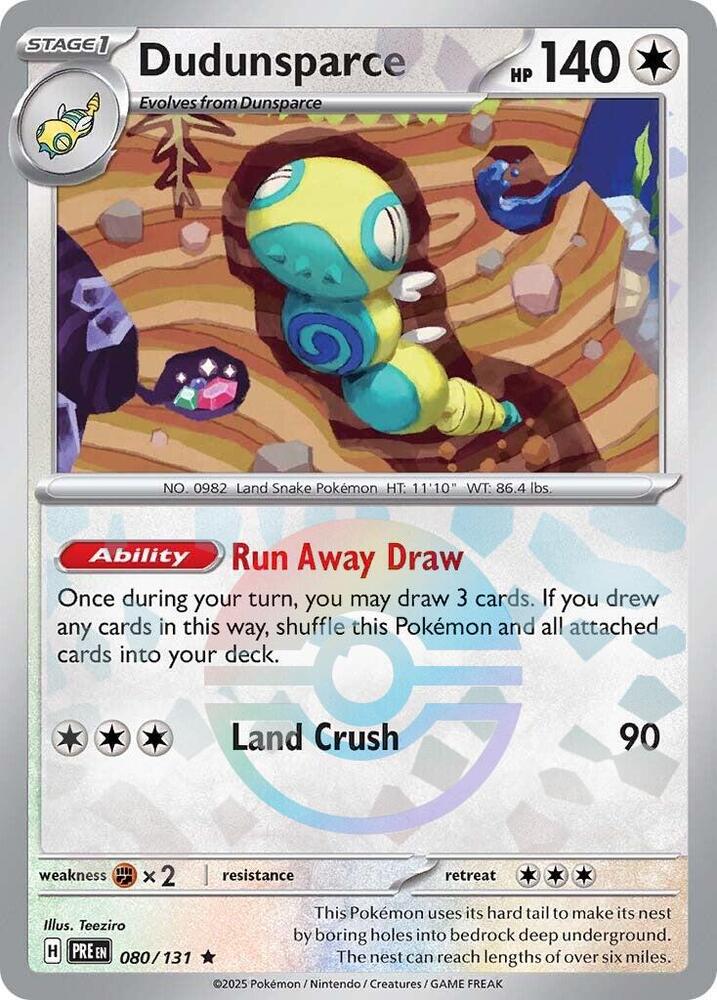 Dudunsparce (080/131) (Poke Ball Pattern) [Scarlet & Violet: Prismatic Evolutions] | L.A. Mood Comics and Games