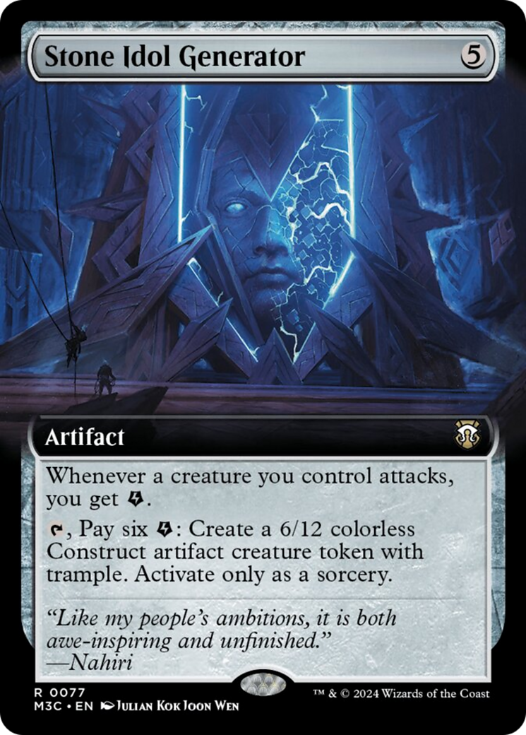 Stone Idol Generator (Extended Art) (Ripple Foil) [Modern Horizons 3 Commander] | L.A. Mood Comics and Games