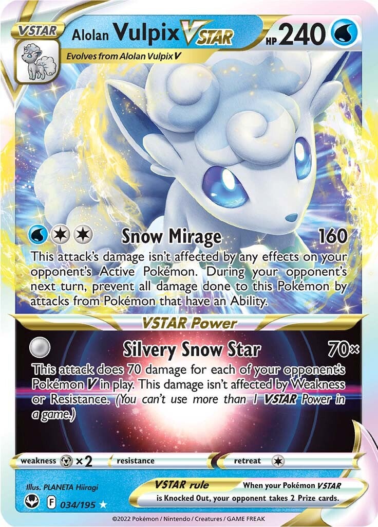 Alolan Vulpix VSTAR (034/195) [Sword & Shield: Silver Tempest] | L.A. Mood Comics and Games