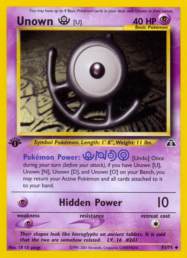 Unown [U] (51/75) [Neo Discovery 1st Edition] | L.A. Mood Comics and Games