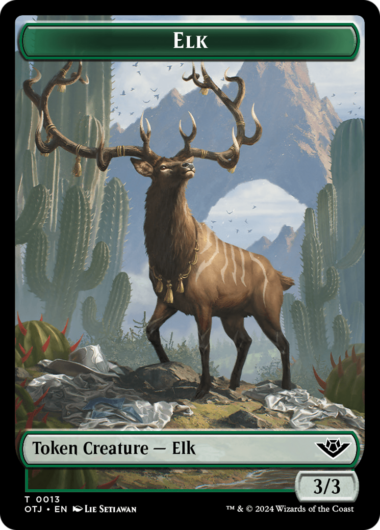 Mercenary // Elk Double-Sided Token [Outlaws of Thunder Junction Tokens] | L.A. Mood Comics and Games