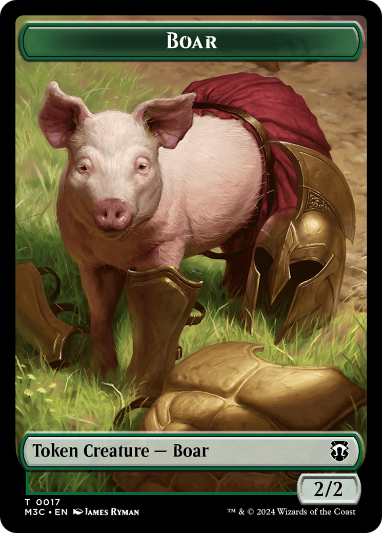 Hydra // Boar Double-Sided Token [Modern Horizons 3 Commander Tokens] | L.A. Mood Comics and Games