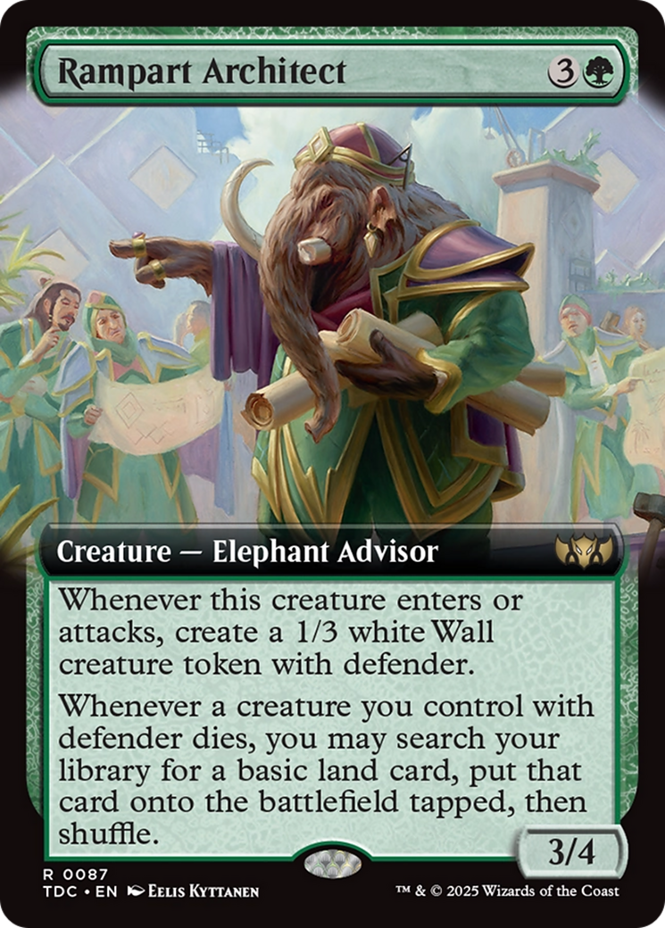 Rampart Architect (Extended Art) [Tarkir: Dragonstorm Commander] | L.A. Mood Comics and Games
