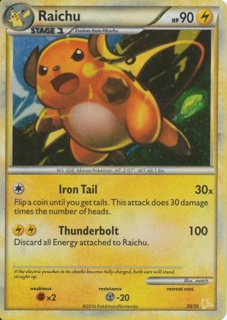 Raichu (30/30) [HeartGold & SoulSilver: Trainer Kit - Raichu] | L.A. Mood Comics and Games