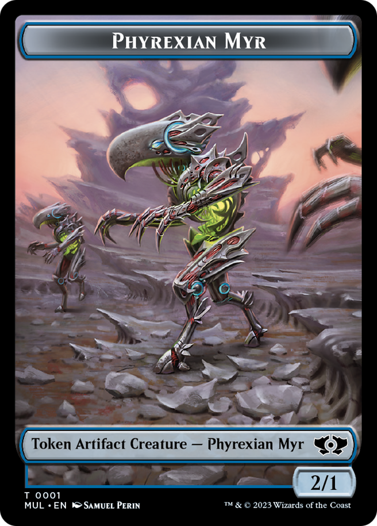 Phyrexian Myr // Knight Double-Sided Token [March of the Machine Tokens] | L.A. Mood Comics and Games