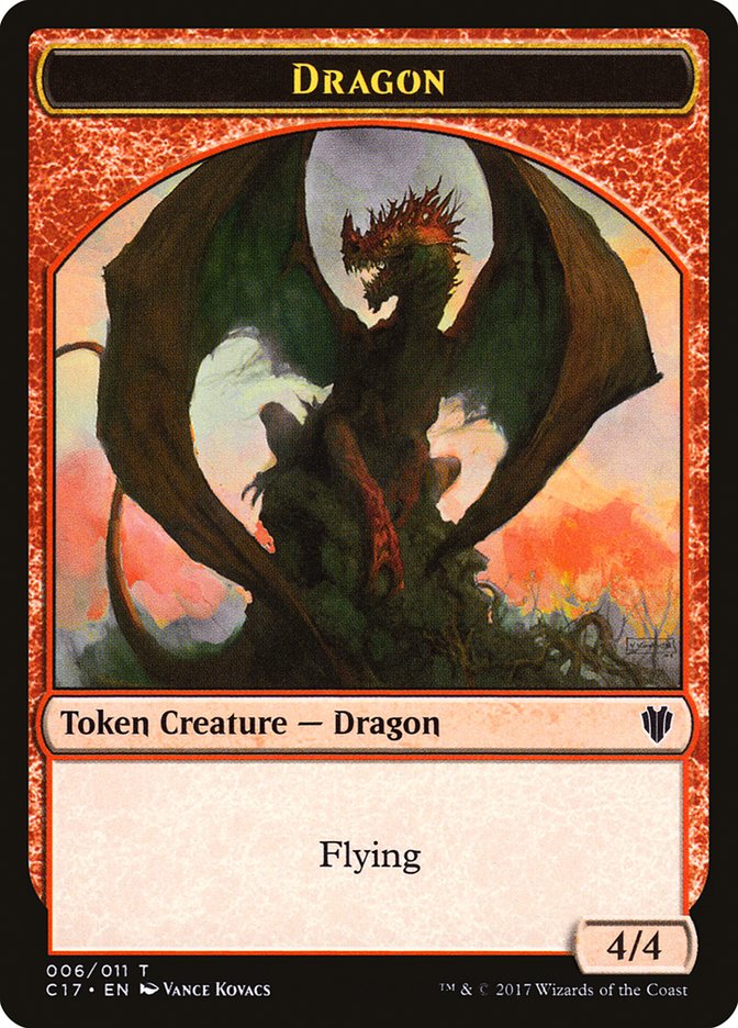 Cat Dragon // Dragon (006) Double-Sided Token [Commander 2017 Tokens] | L.A. Mood Comics and Games