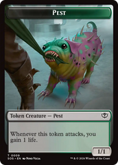 Fractal (0005) // Pest (0009) Double-Sided Token [Secrets of Strixhaven Tokens] | L.A. Mood Comics and Games