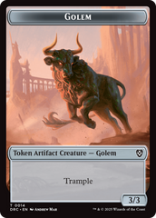 Golem (0014) // Golem (0015) Double-Sided Token [Aetherdrift Commander Tokens] | L.A. Mood Comics and Games