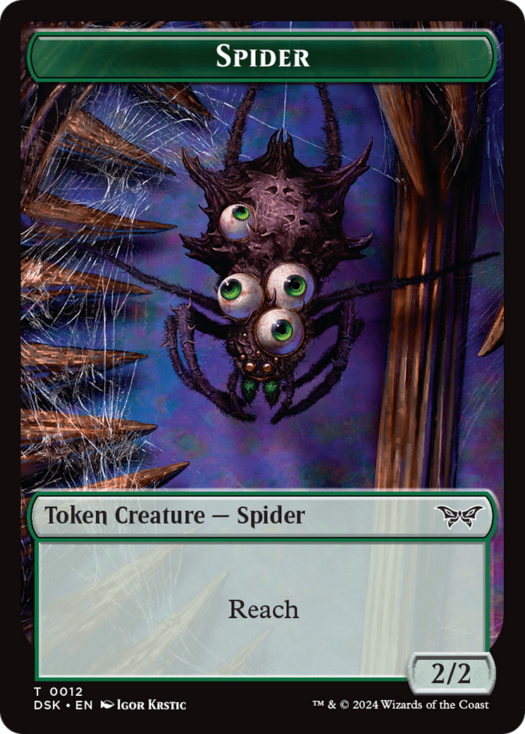 Toy // Spider Double-Sided Token [Duskmourn: House of Horror Tokens] | L.A. Mood Comics and Games