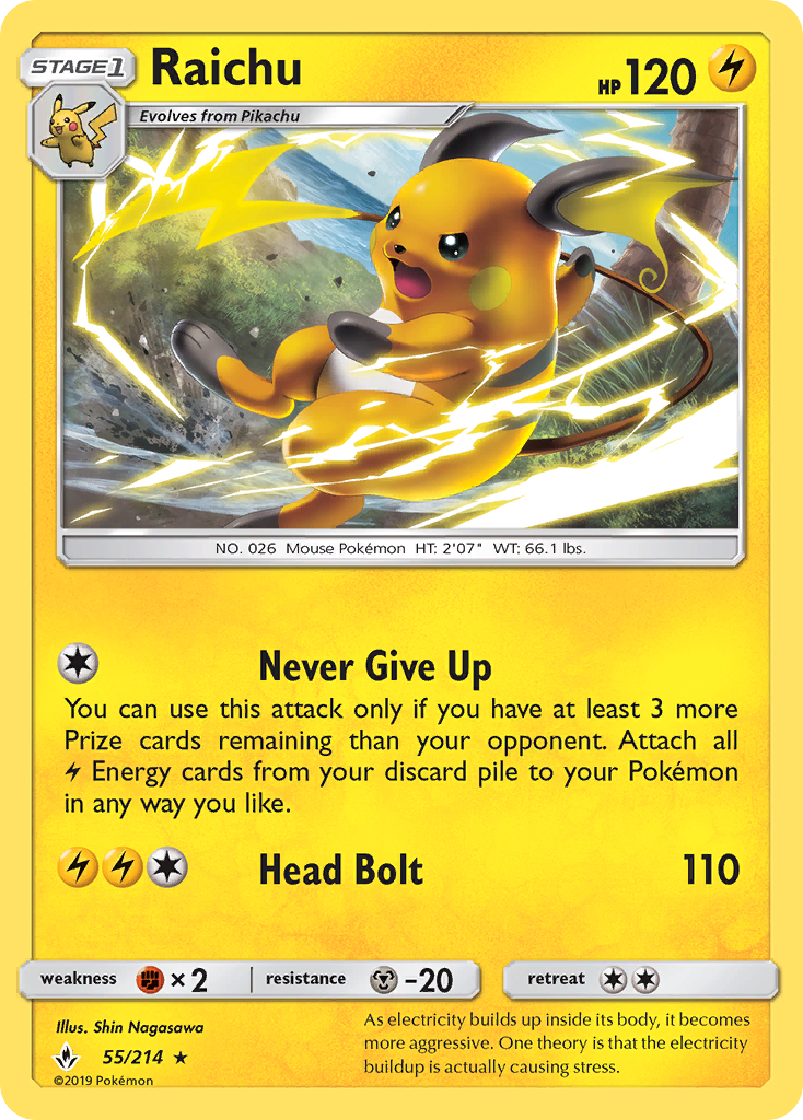 Raichu (55/214) [Sun & Moon: Unbroken Bonds] | L.A. Mood Comics and Games