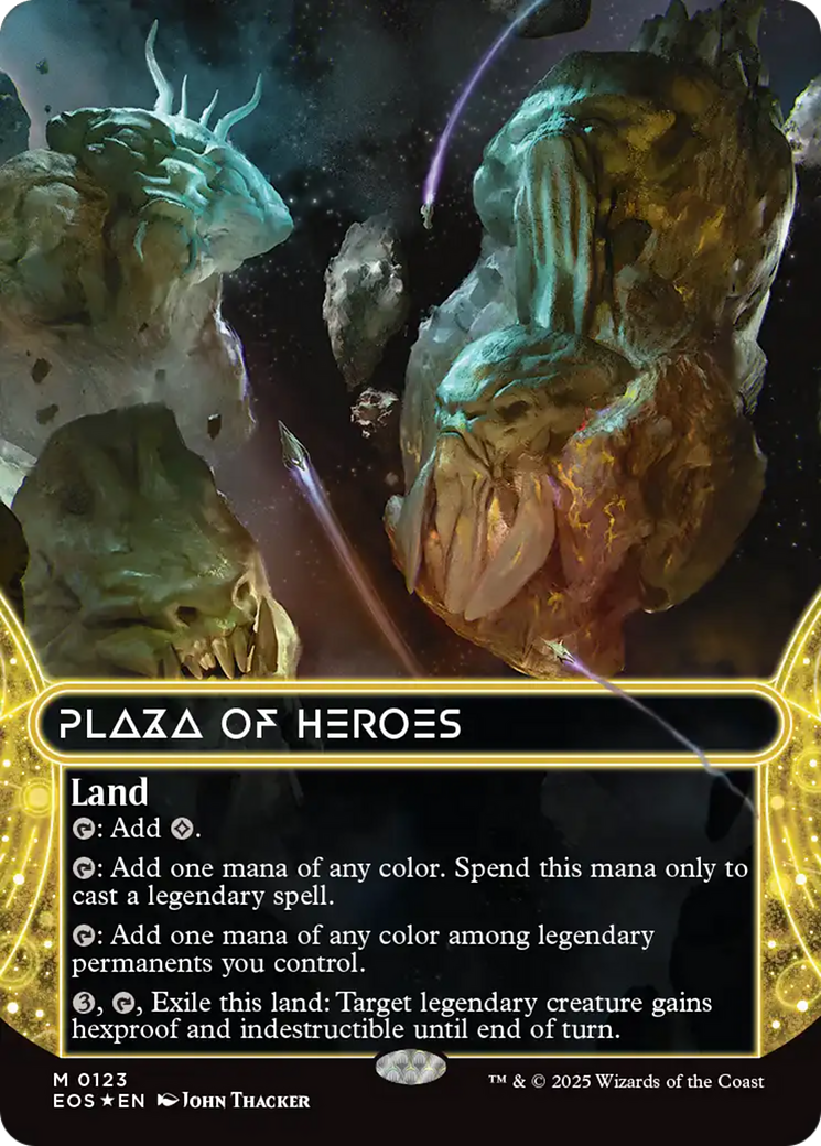 Plaza of Heroes (0123) (Borderless) (Galaxy Foil) [Edge of Eternities: Stellar Sights] | L.A. Mood Comics and Games