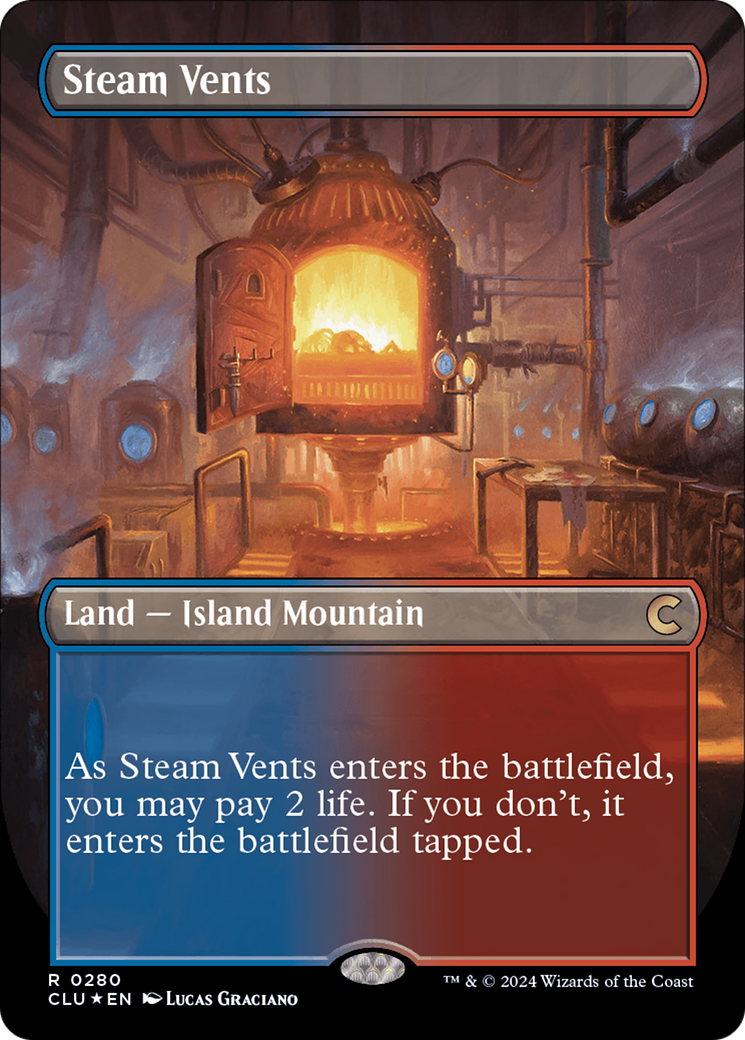 Steam Vents (Borderless) [Ravnica: Clue Edition] | L.A. Mood Comics and Games