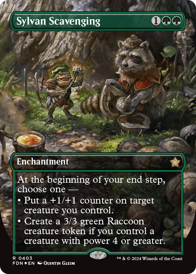 Sylvan Scavenging (Borderless) (Mana Foil) [Foundations] | L.A. Mood Comics and Games