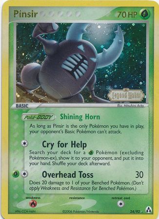 Pinsir (24/92) (Stamped) [EX: Legend Maker] | L.A. Mood Comics and Games