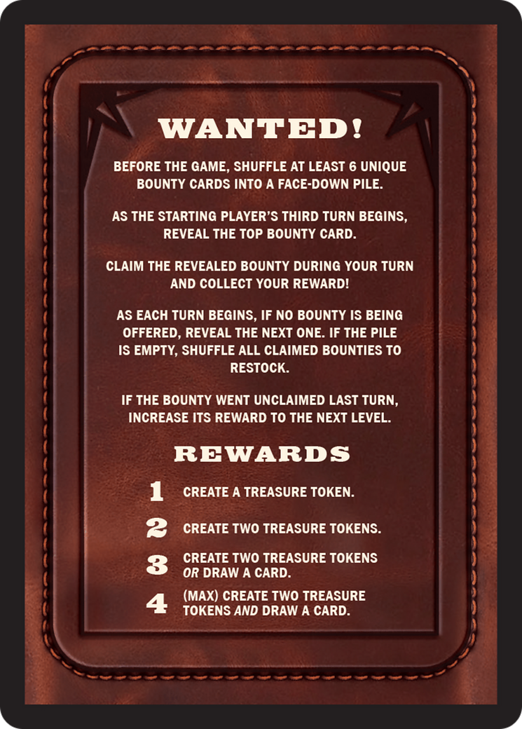 Bounty: The Outsider // Bounty Rules Double-Sided Token [Outlaws of Thunder Junction Commander Tokens] | L.A. Mood Comics and Games