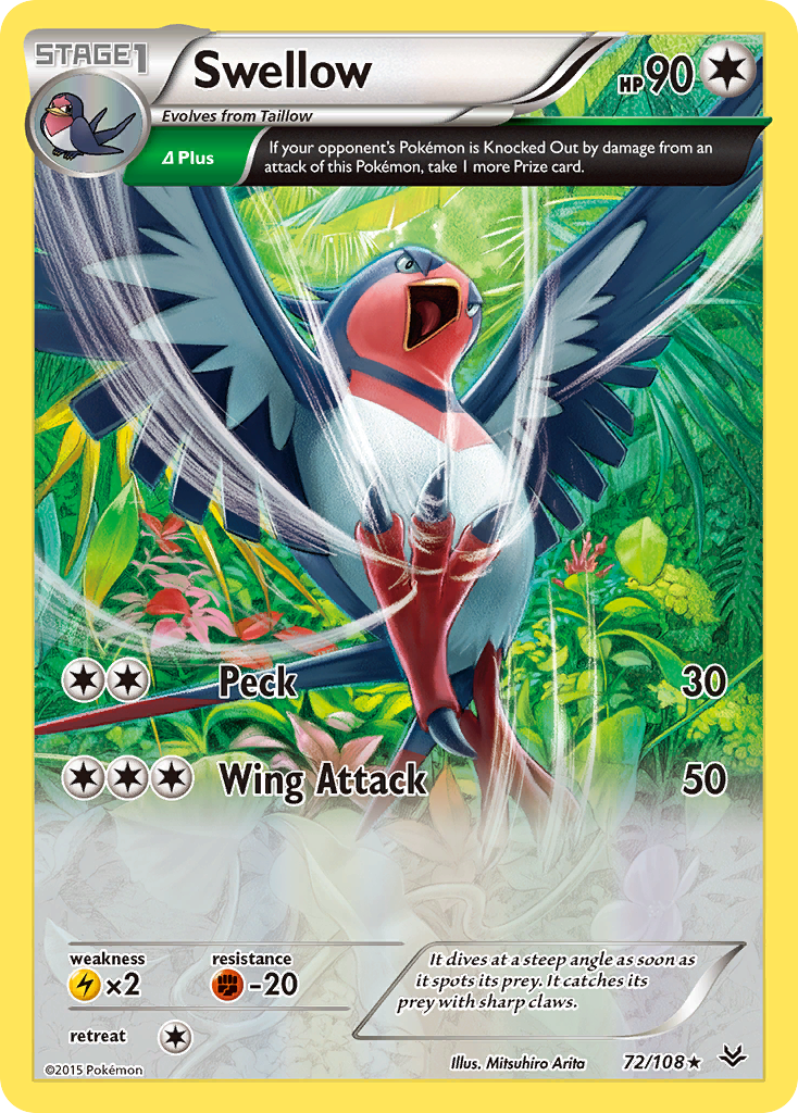Swellow (72/108) [XY: Roaring Skies] | L.A. Mood Comics and Games