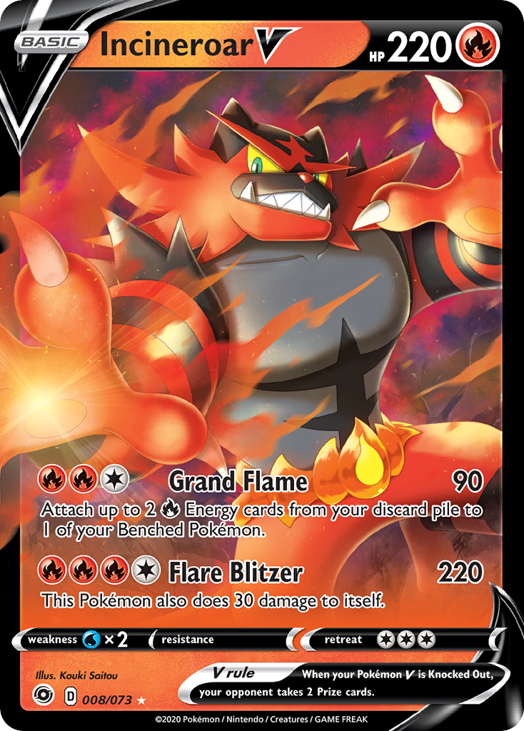 Incineroar V (008/073) [Sword & Shield: Champion's Path] | L.A. Mood Comics and Games