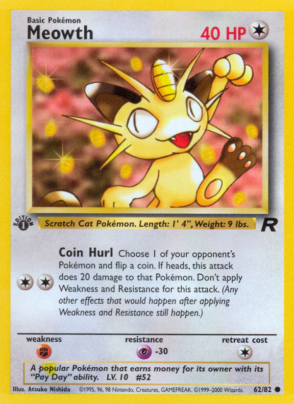 Meowth (62/82) [Team Rocket 1st Edition] | L.A. Mood Comics and Games