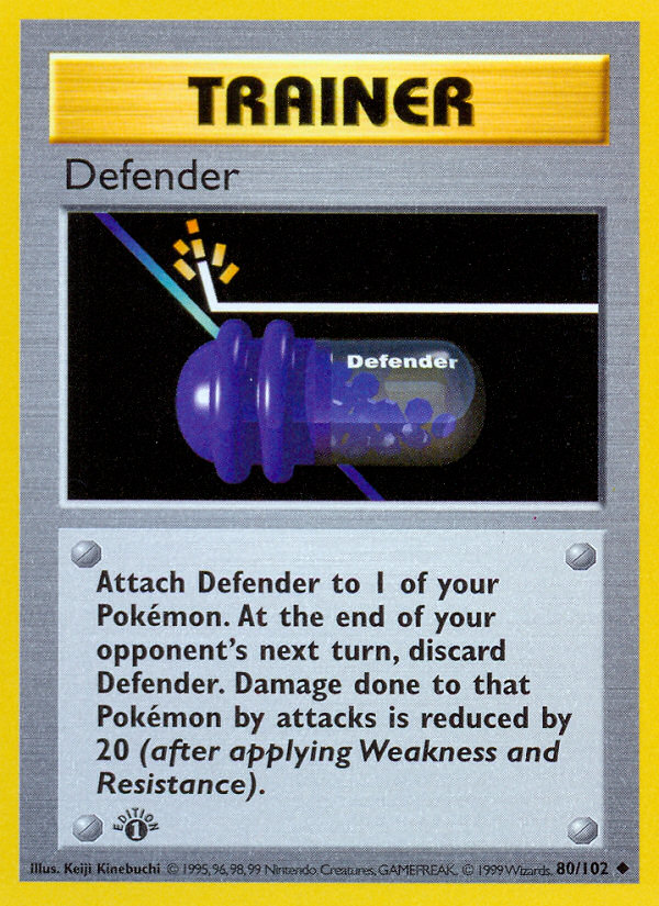 Defender (80/102) (Shadowless) [Base Set 1st Edition] | L.A. Mood Comics and Games