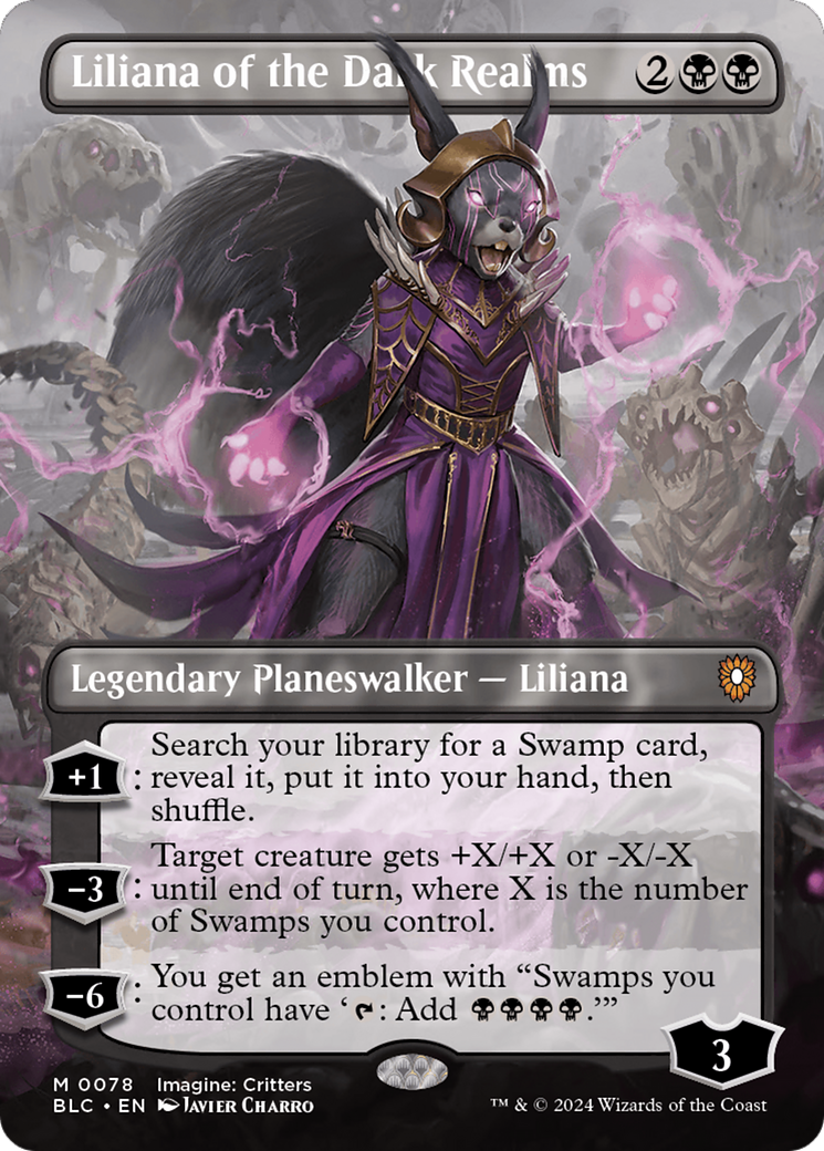 Liliana of the Dark Realms (Borderless) [Bloomburrow Commander] | L.A. Mood Comics and Games