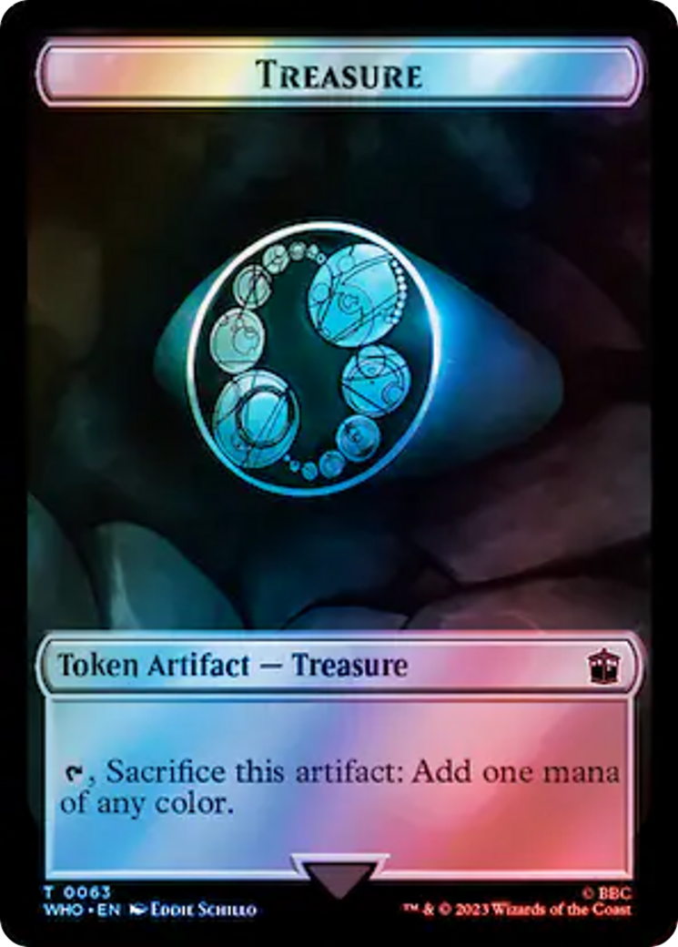 Alien Angel // Treasure (0063) Double-Sided Token (Surge Foil) [Doctor Who Tokens] | L.A. Mood Comics and Games