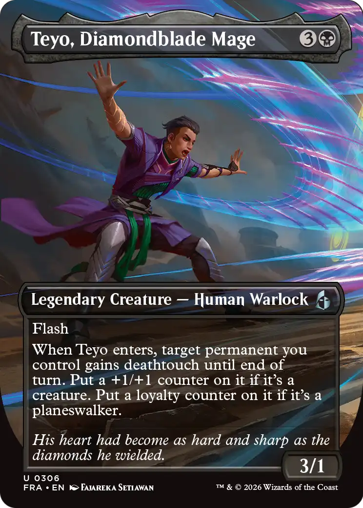 Teyo, Diamondblade Mage (Borderless) [Reality Fracture] | L.A. Mood Comics and Games
