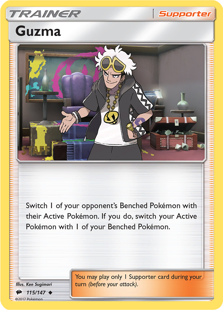 Guzma (115/147) (Regional Championships Staff) [Sun & Moon: Burning Shadows] | L.A. Mood Comics and Games