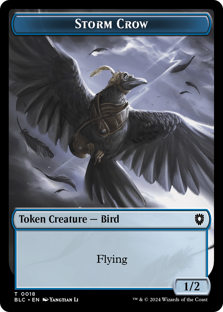 Storm Crow // Bird (003) Double-Sided Token [Bloomburrow Commander Tokens] | L.A. Mood Comics and Games
